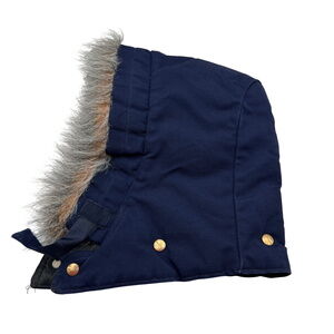 Vintage Carhartt Jacket Hood Hat HQ182 Blue One Size OFA‎ EUC Faux Fur